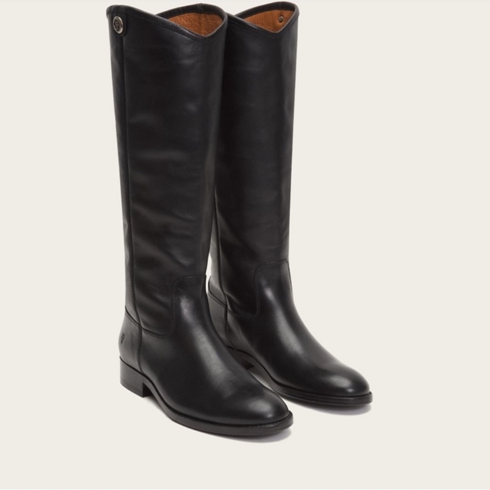 Frye Melissa Button Inside Zip In Black Size 6B New